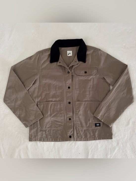 Vans Jackets & Blazers - Vans Taupe Canvas Drill Chore Coat with Dark Brown Corduroy Collar